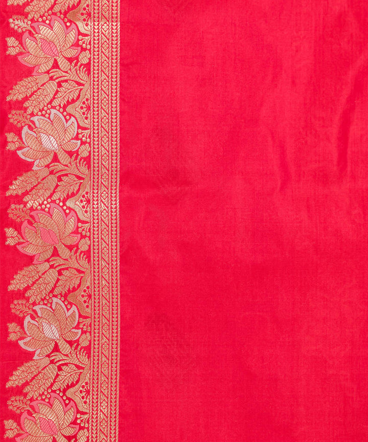 Rani pink jangla silk handwoven banarasi saree