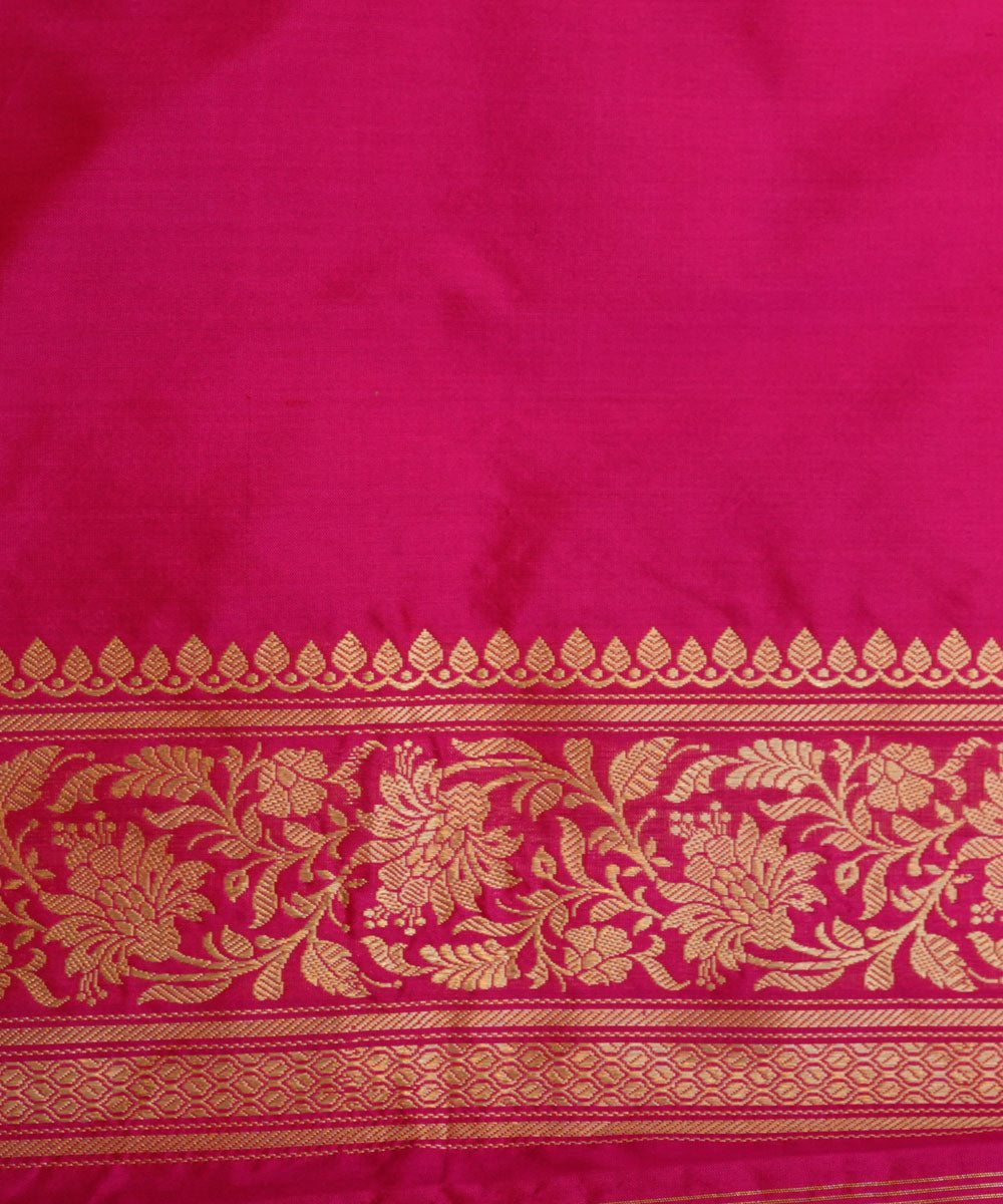 Rani pink booti handwoven banarasi silk saree