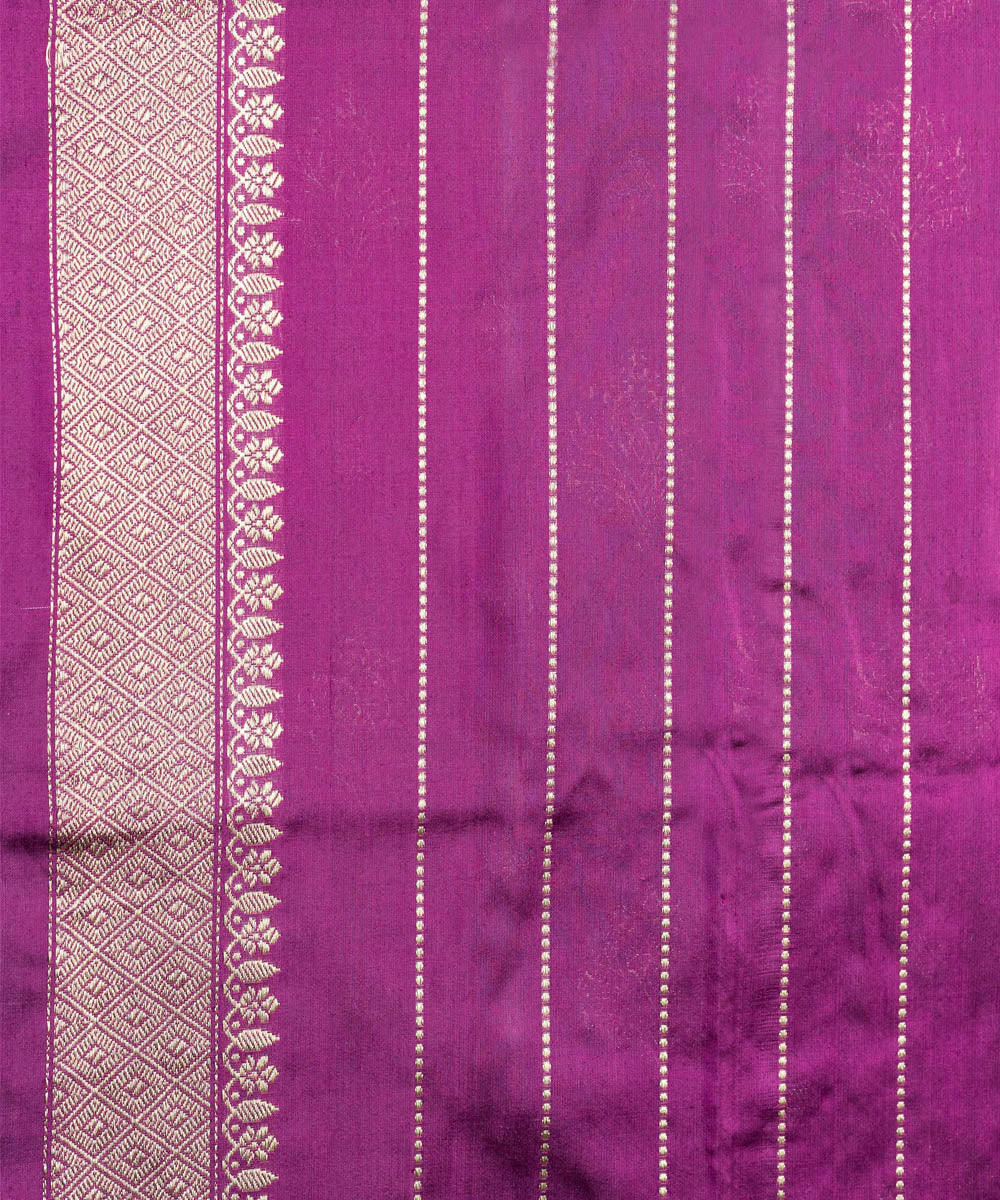 Purple boota silk handwoven banarasi saree