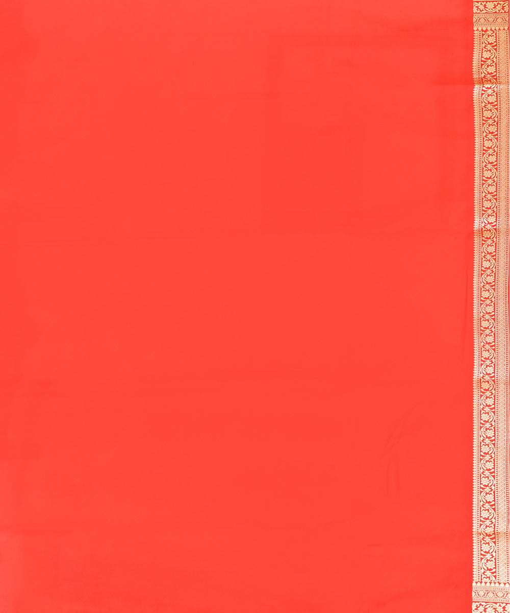 Red silver silk handwoven banarasi saree
