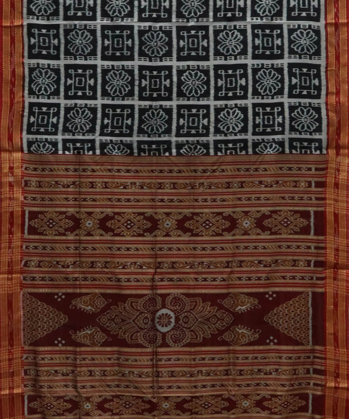 Black brown silk handwoven nabakothi khandua saree