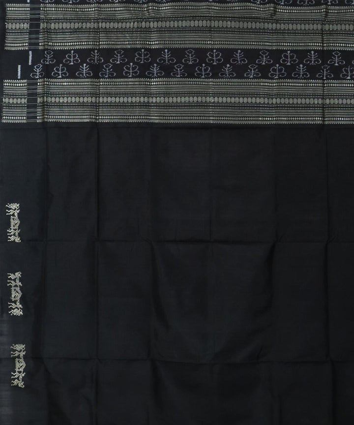 Amarnath red black silk handwoven bomkai saree