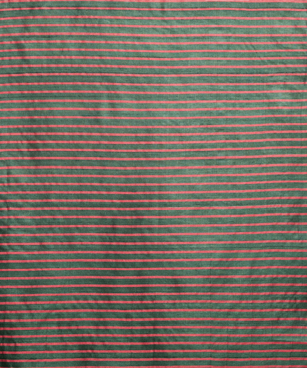 Dark green tussar silk handwoven chhattisgarh kosa saree