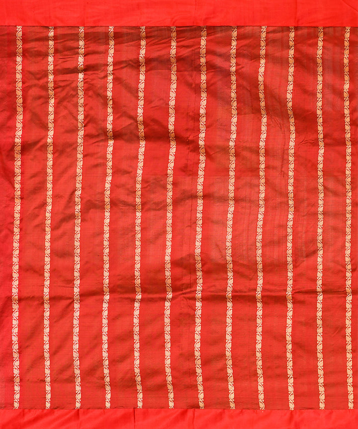 Lavender red silk handwoven banarasi saree