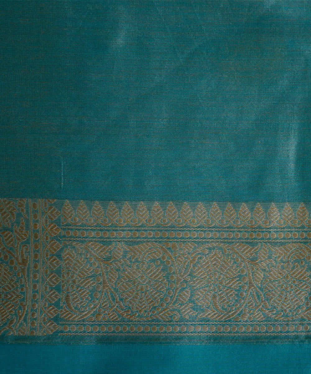 Turquoise boota silk handwoven banarasi saree