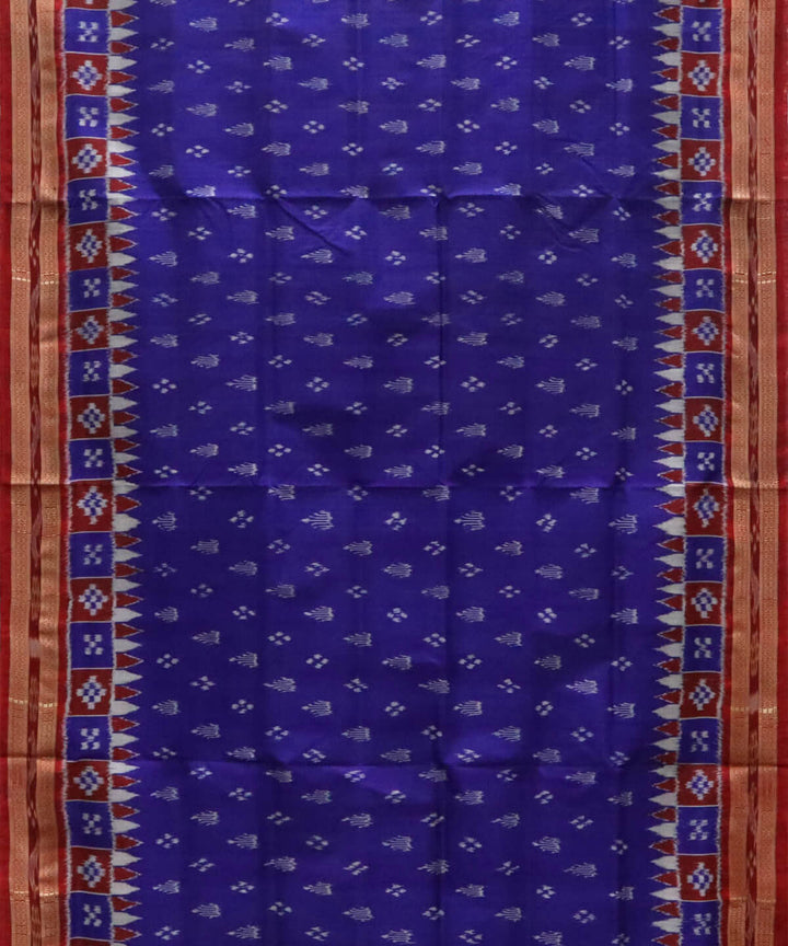 Navy blue black silk handwoven pasapalli border khandua saree