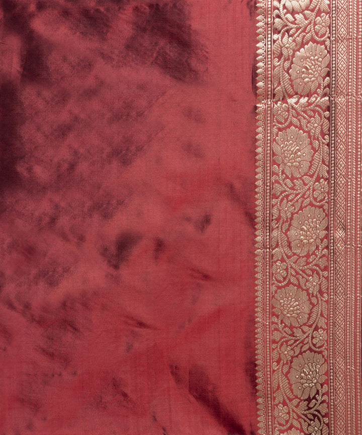 Maroon silk handwoven banarasi saree