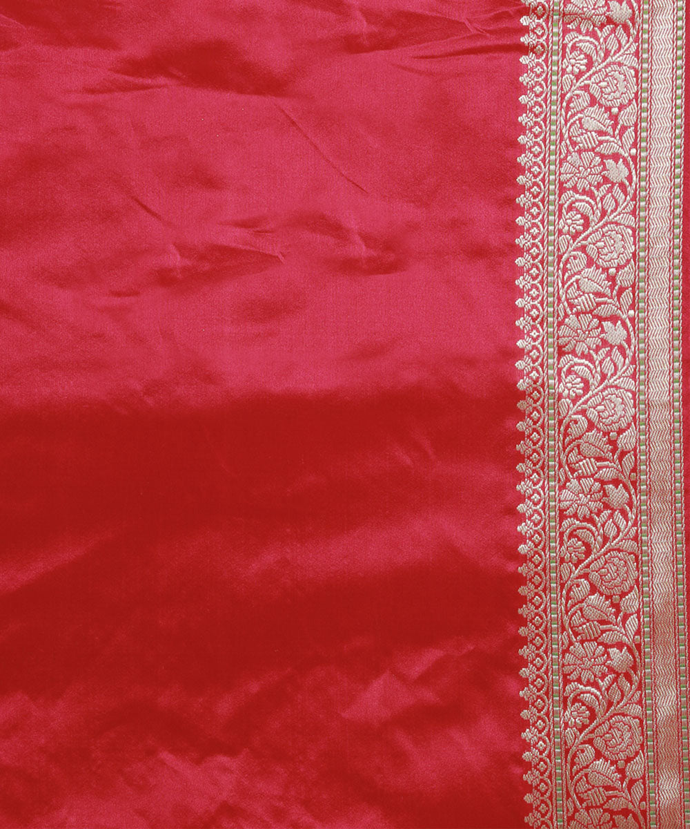 Red silk handwoven banarasi saree