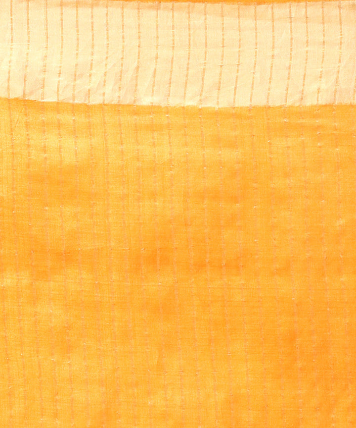 Yellow chhattisgarh tussar silk handloom saree
