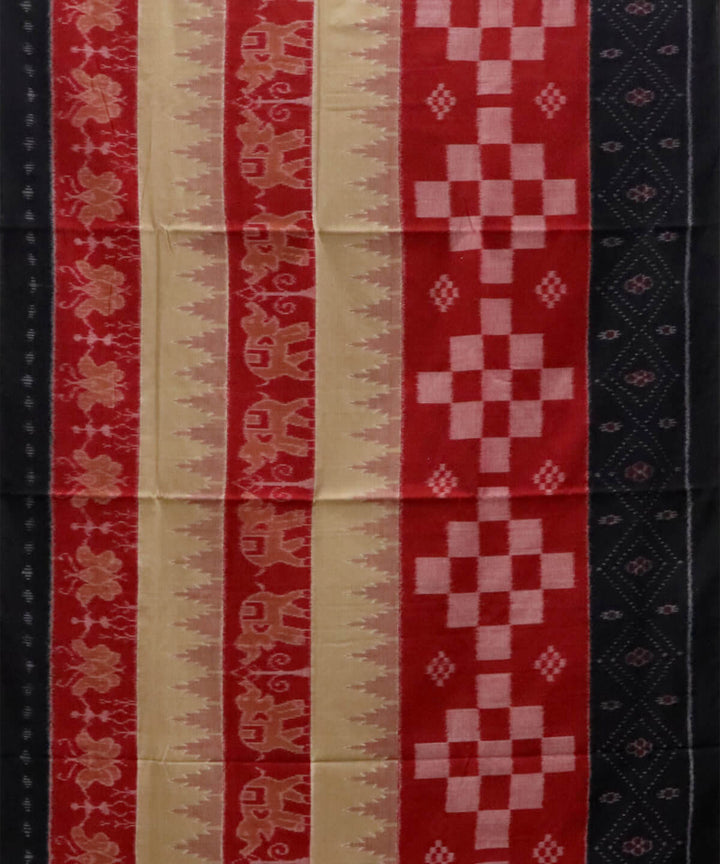 Red striped multicolour pasapalli cotton handwoven nuapatna saree