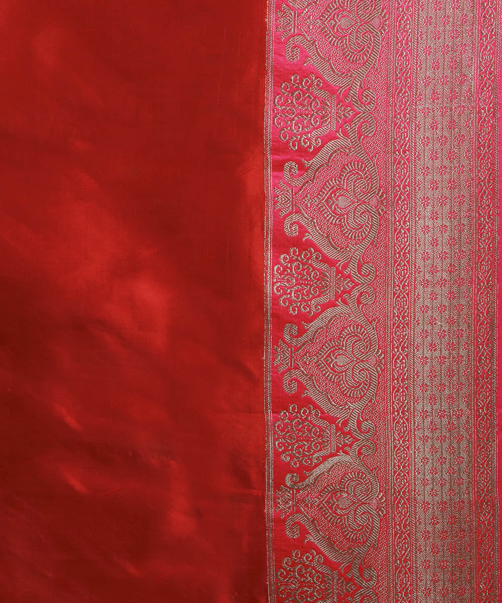 Maroon handwoven banarasi silk saree