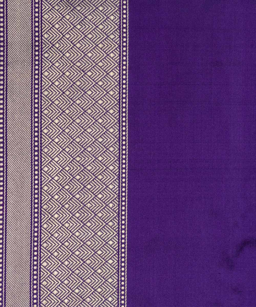 Navy blue handwoven silk banarasi saree