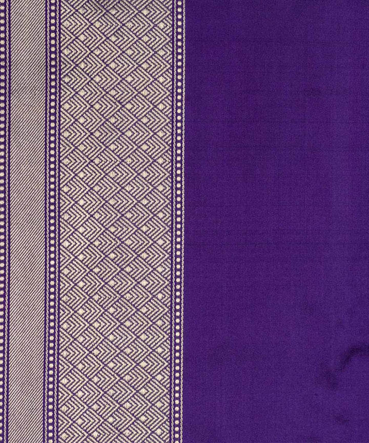 Navy blue handwoven silk banarasi saree