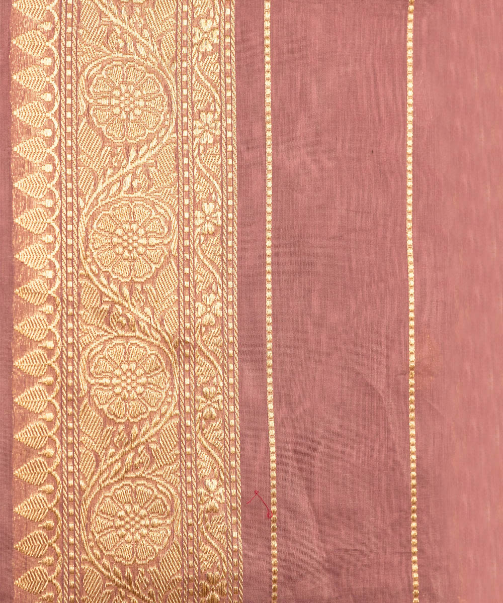 Beige handwoven silk banarasi saree