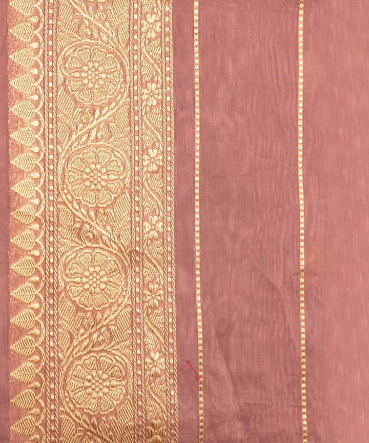 Beige handwoven silk banarasi saree