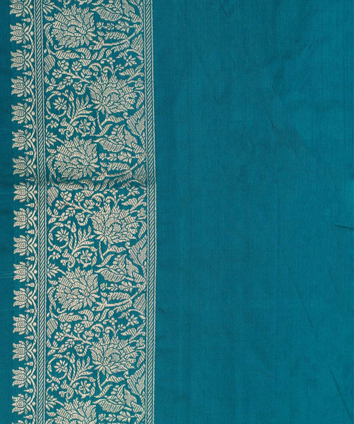 Sea turtle green handwoven silk banarasi saree