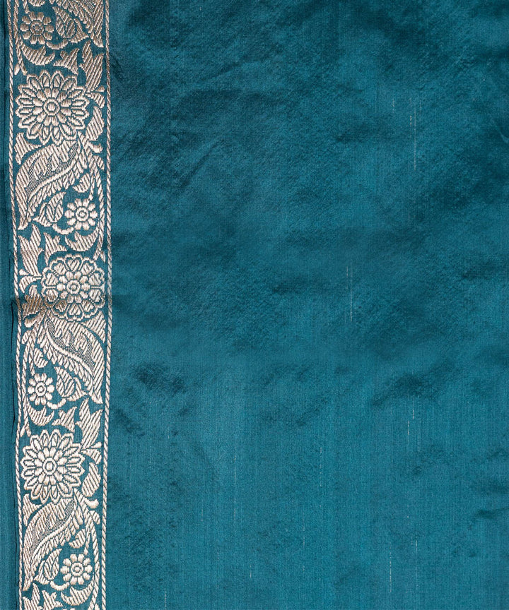 Greenish blue handwoven banarasi silk saree