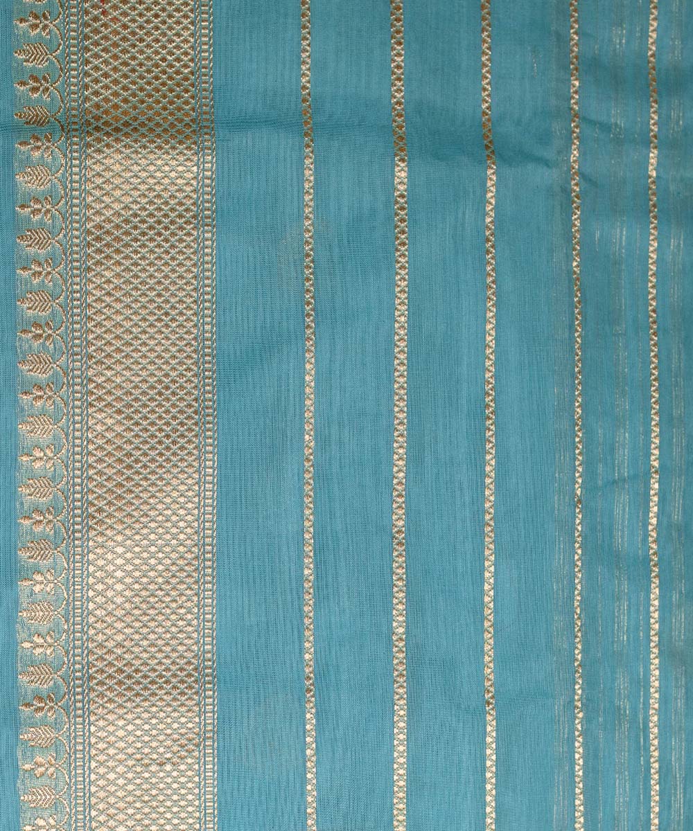 Sky blue handwoven silk banarasi saree