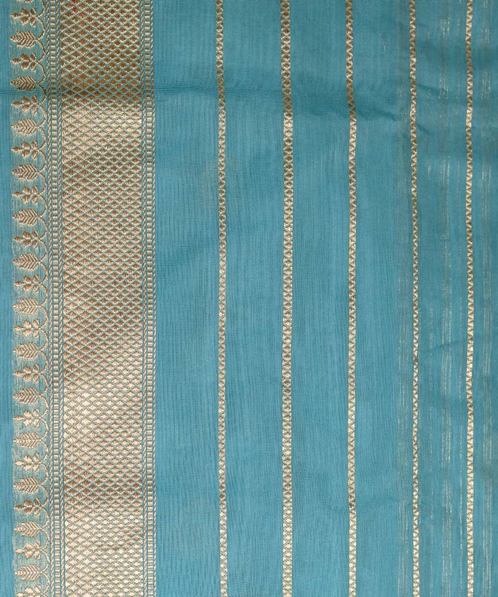 Sky blue handwoven silk banarasi saree