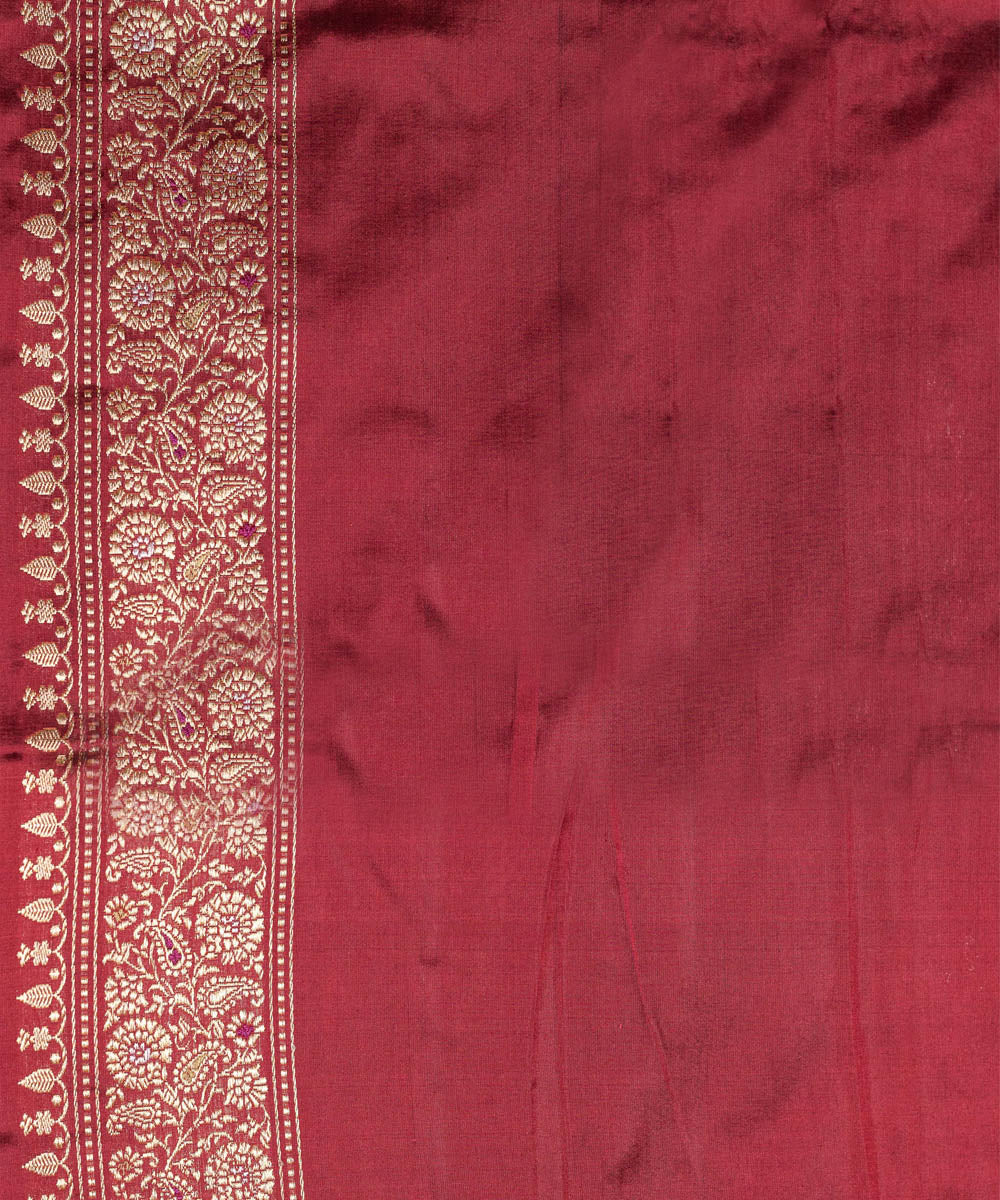 Red handwoven banarasi silk saree