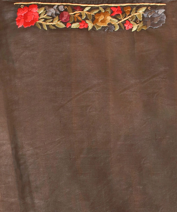 Black handloom chhattisgarh tussar silk saree