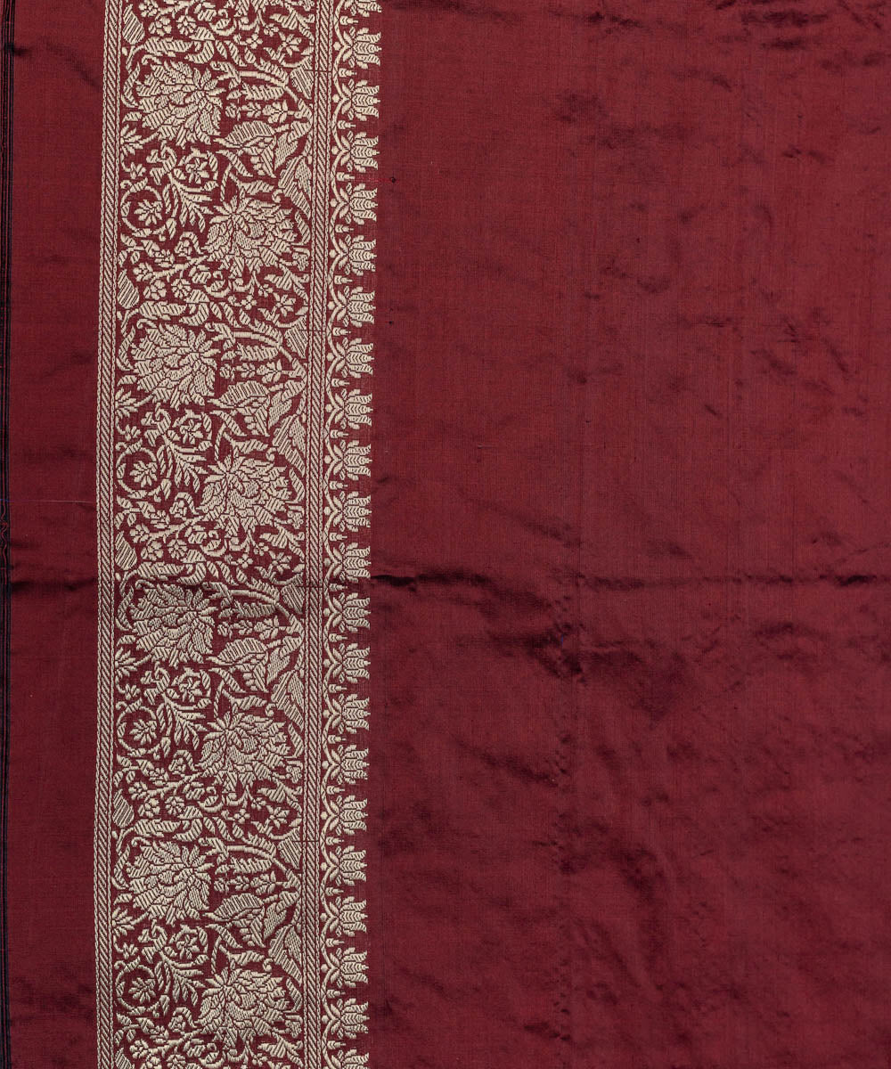 Maroon handwoven silk banarasi saree