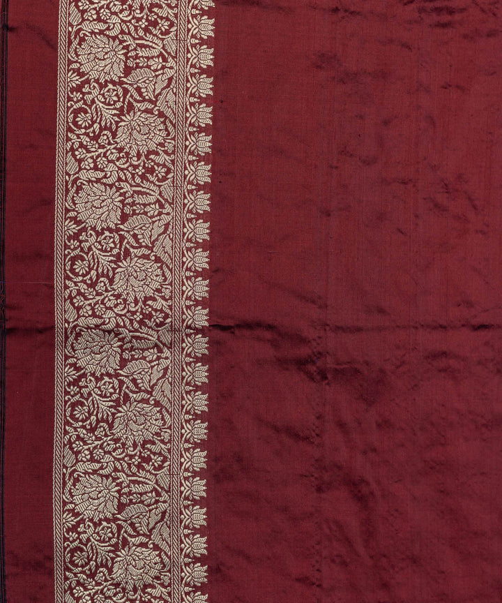 Maroon handwoven silk banarasi saree