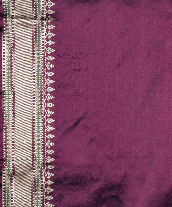 Purple handwoven silk banarasi saree