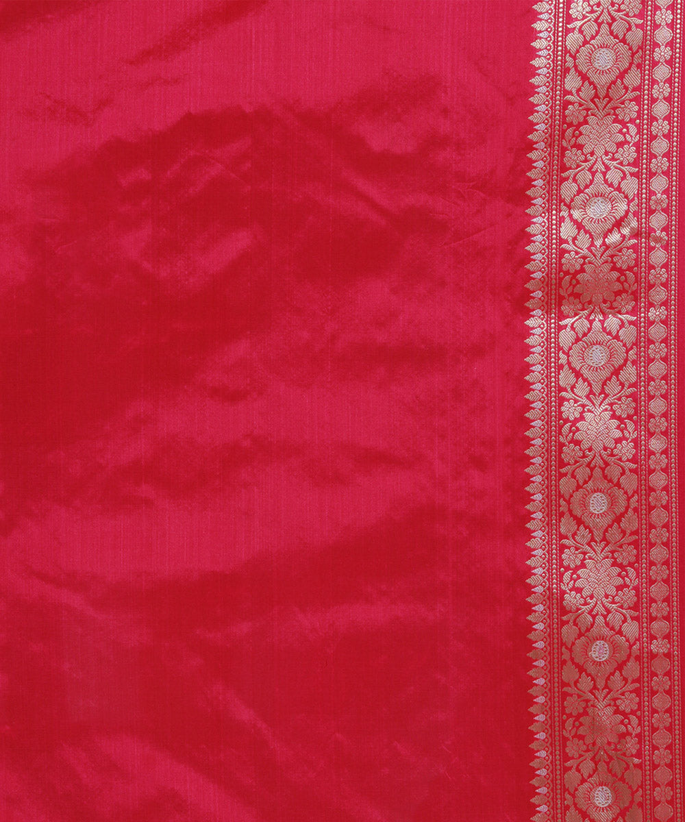 Red handwoven silk banarasi saree