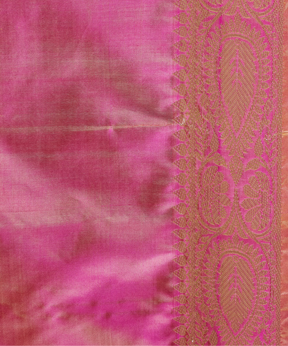 Pink silk handwoven banarasi saree