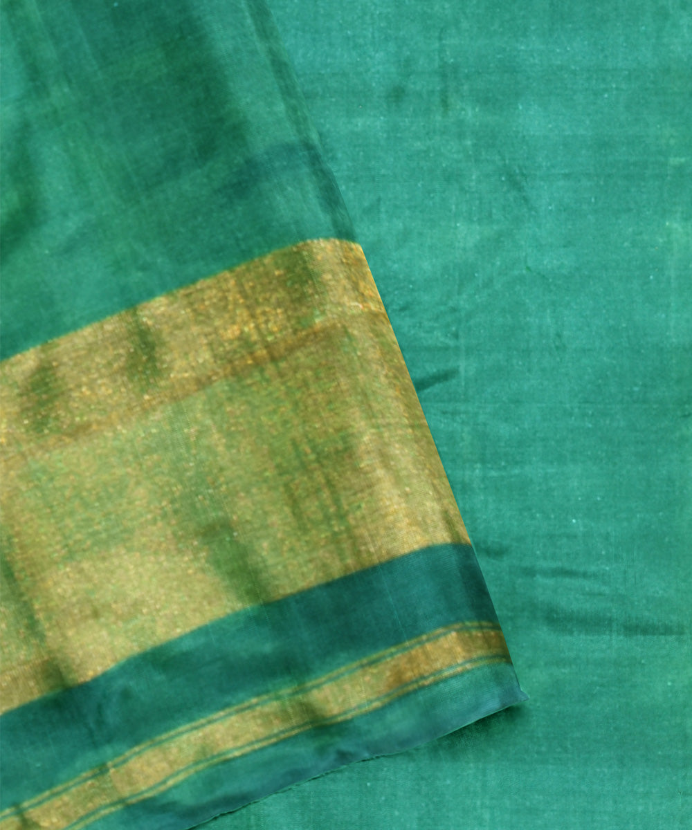 Teal green yellow handloom patola silk saree