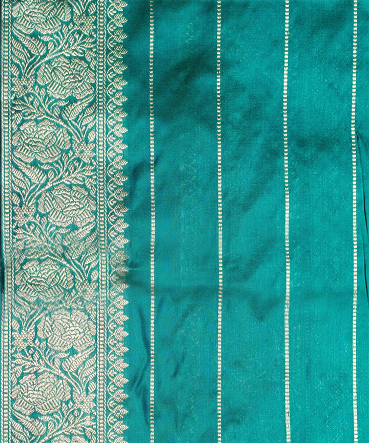 Dark green handwoven banarasi silk saree