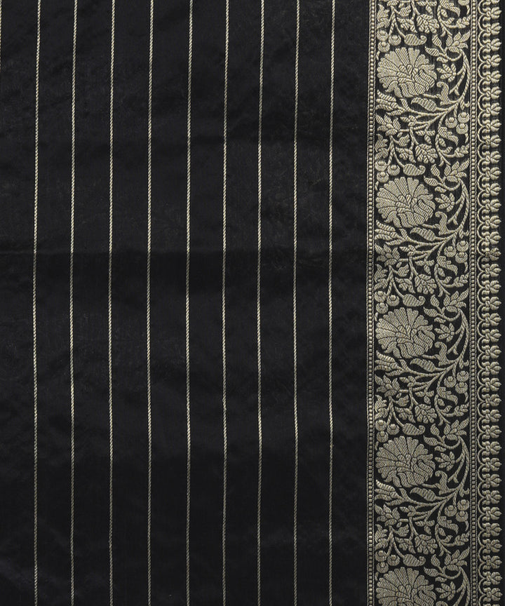 Black silk handwoven banarasi saree