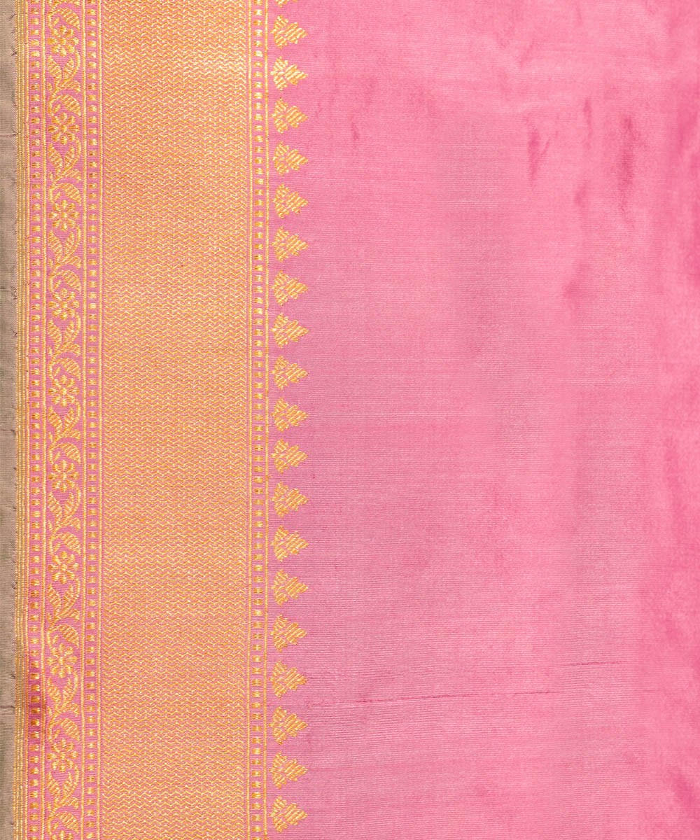 Pink handwoven traditional banarasi silk saree