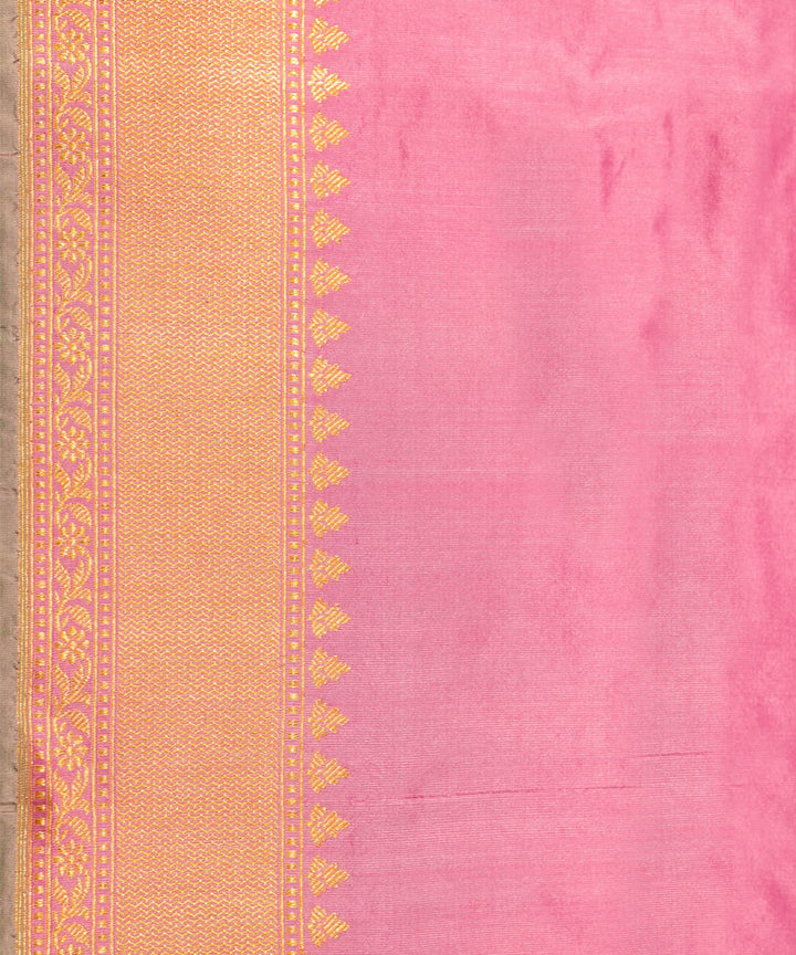 Pink handwoven traditional banarasi silk saree