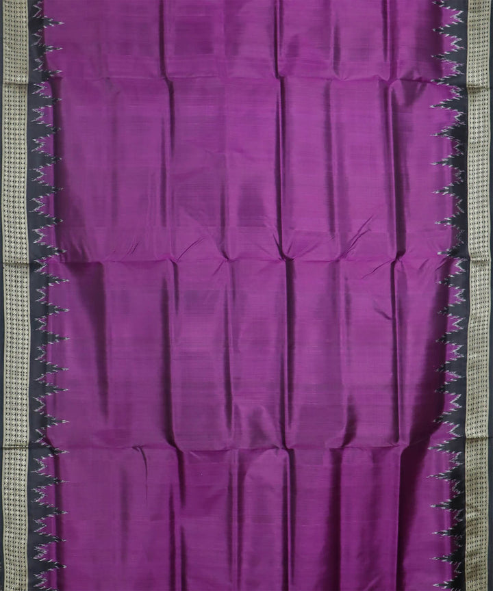 Purple black silk handwoven khandua saree