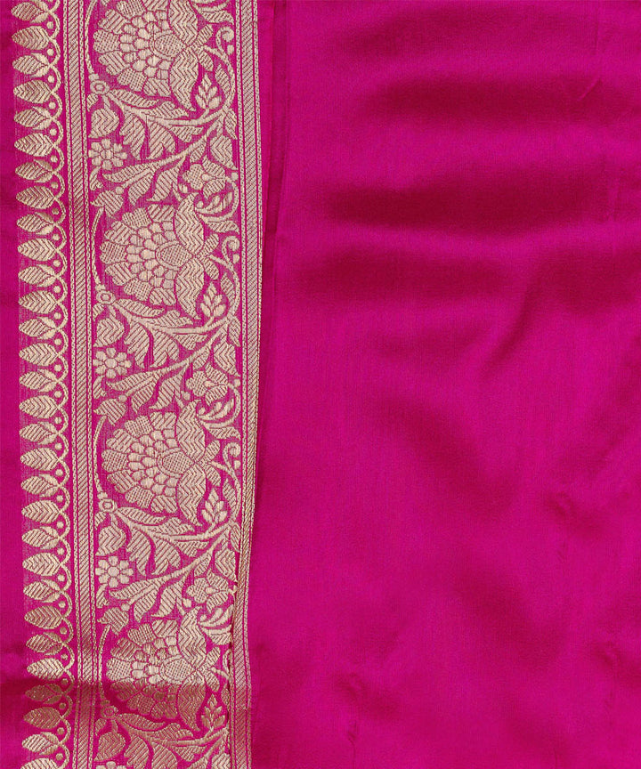 Pink handwoven banarasi silk saree