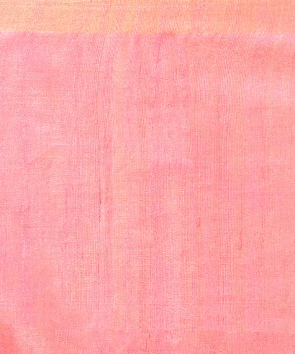Light pink chhattisgarh handloom dabu printed tussar silk saree