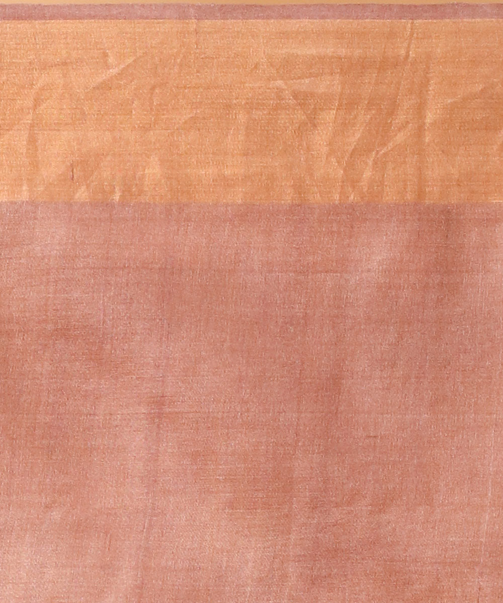 Peach multicolour chhattisgarh handloom tussar silk saree