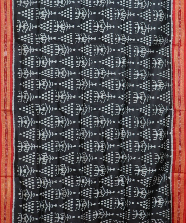 Black maroon silk handwoven khandua saree