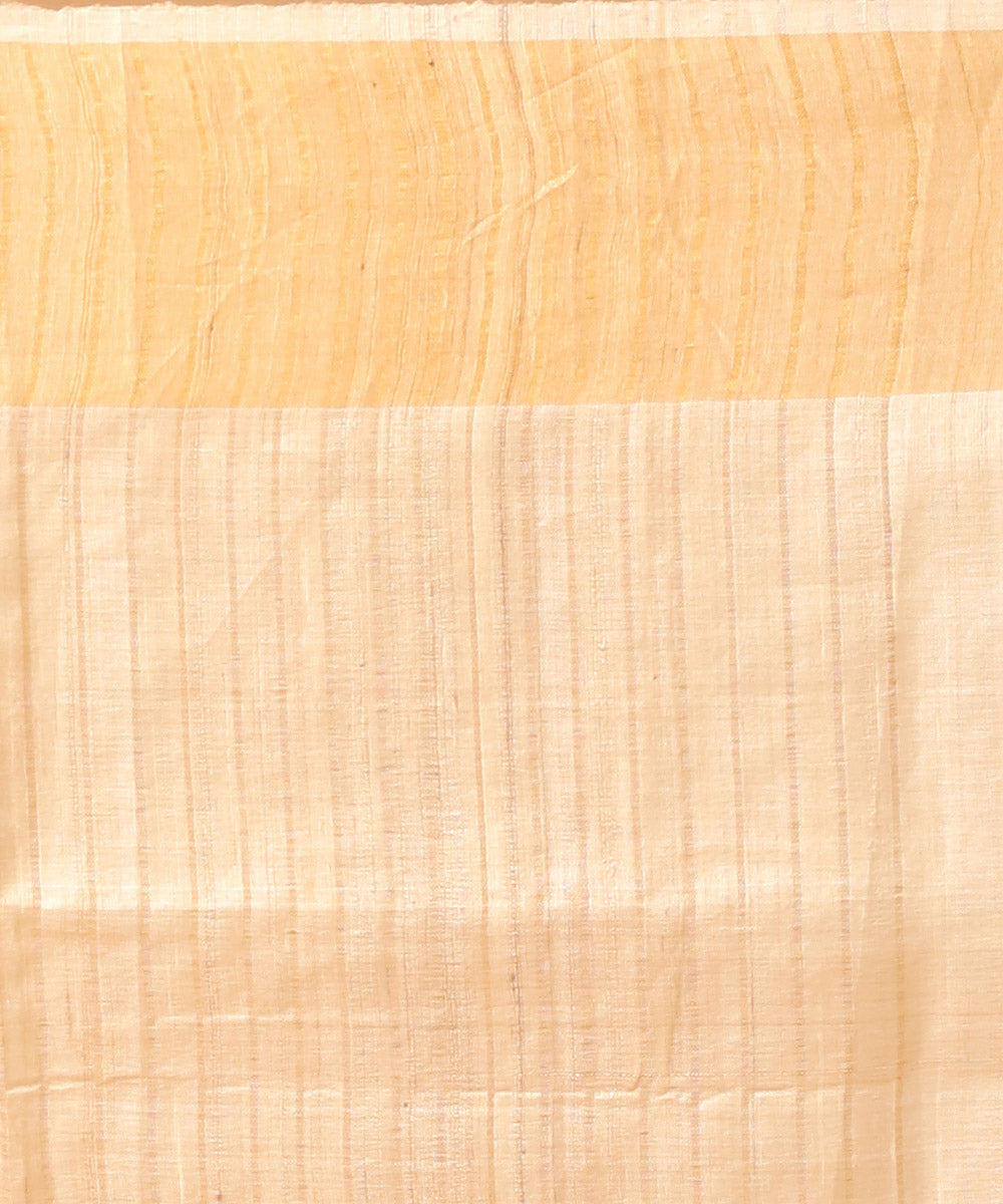 Natural offwhite chhattisgarh tussar silk handloom saree