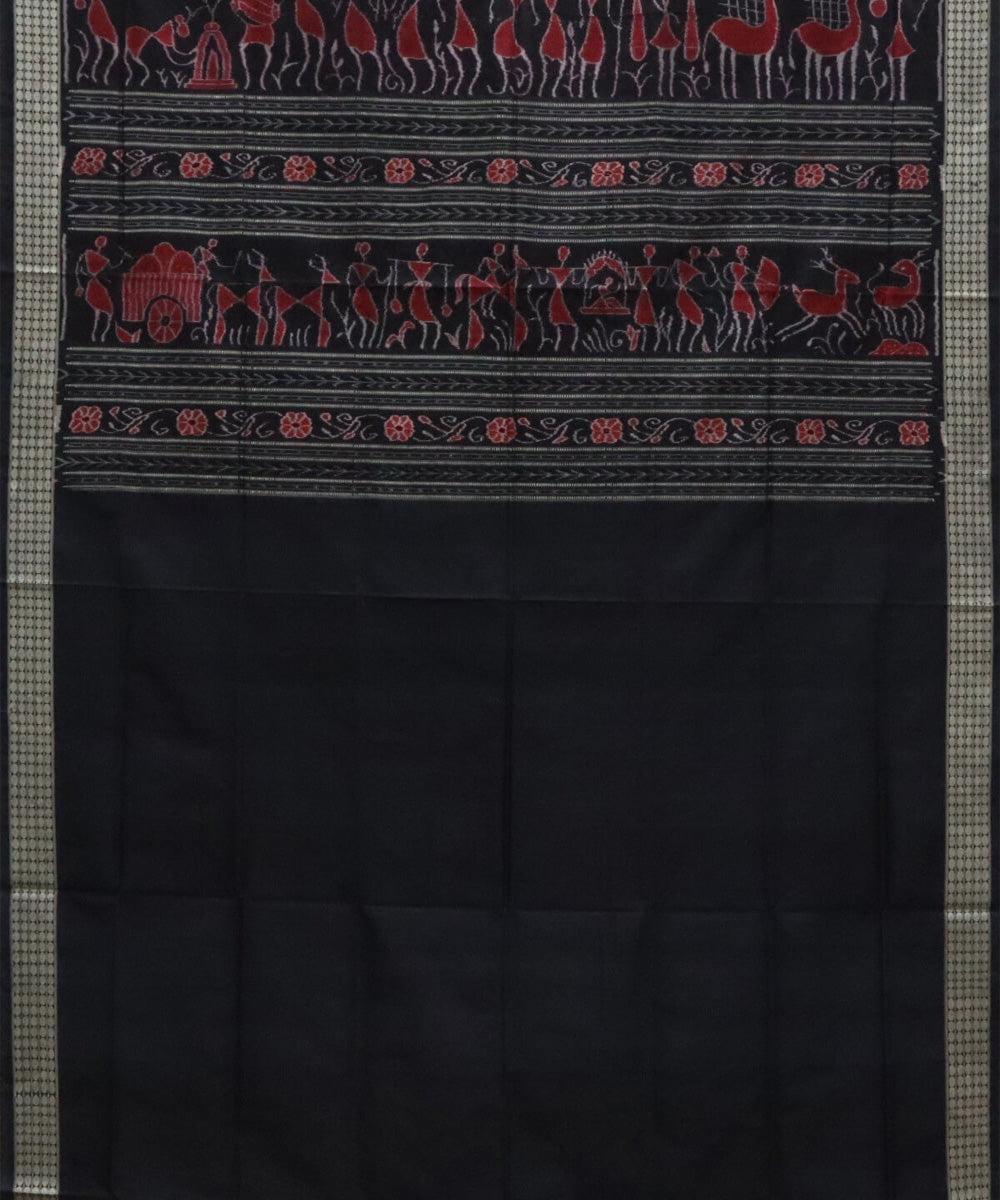 Black silk handwoven pasapalli sambalpuri saree