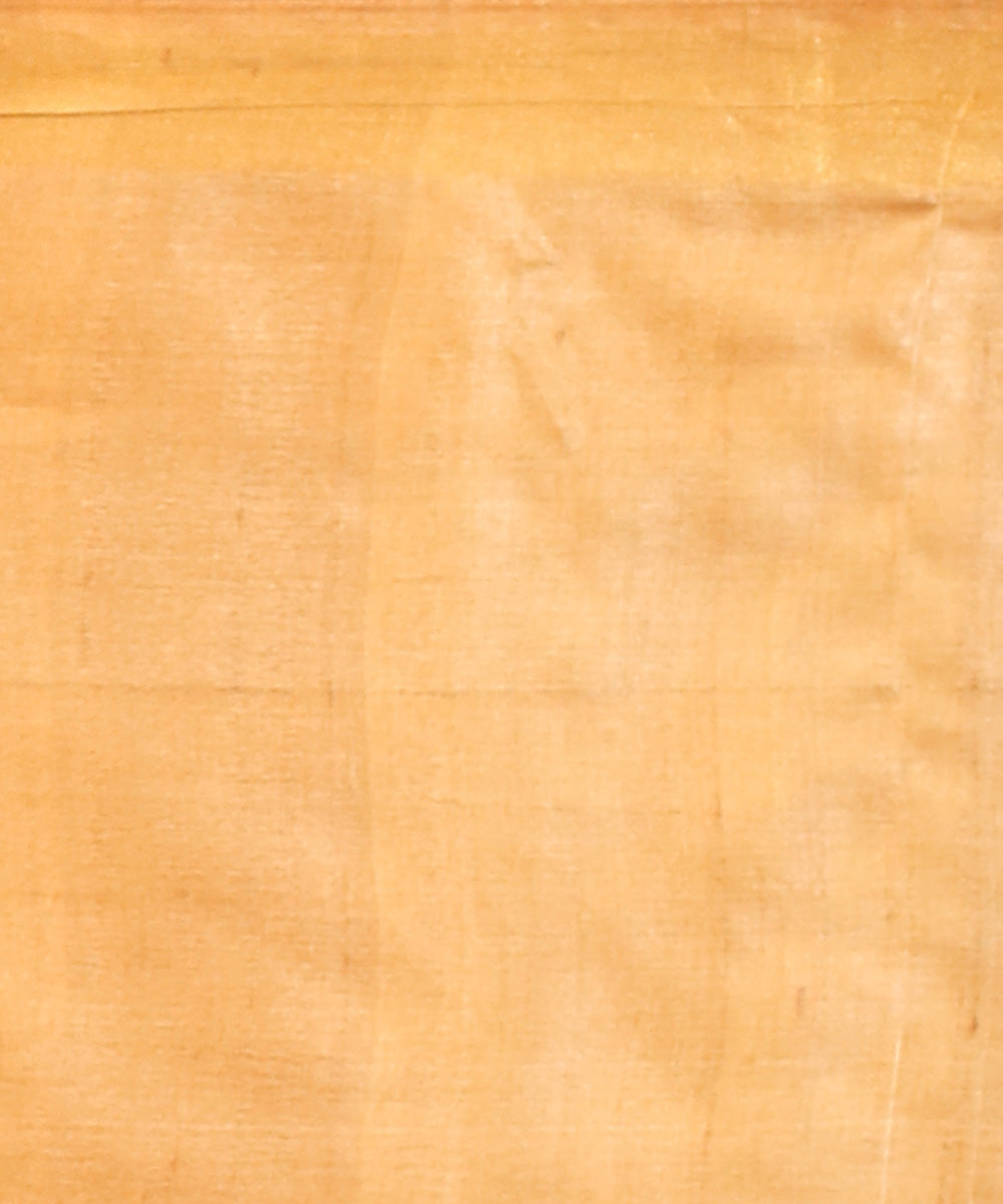 Deep brown yellow chhattisgarh handloom jala tussar silk saree