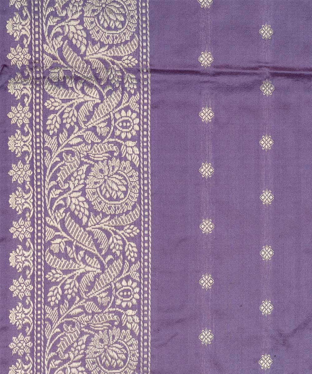 Lavender handwoven banarasi silk saree