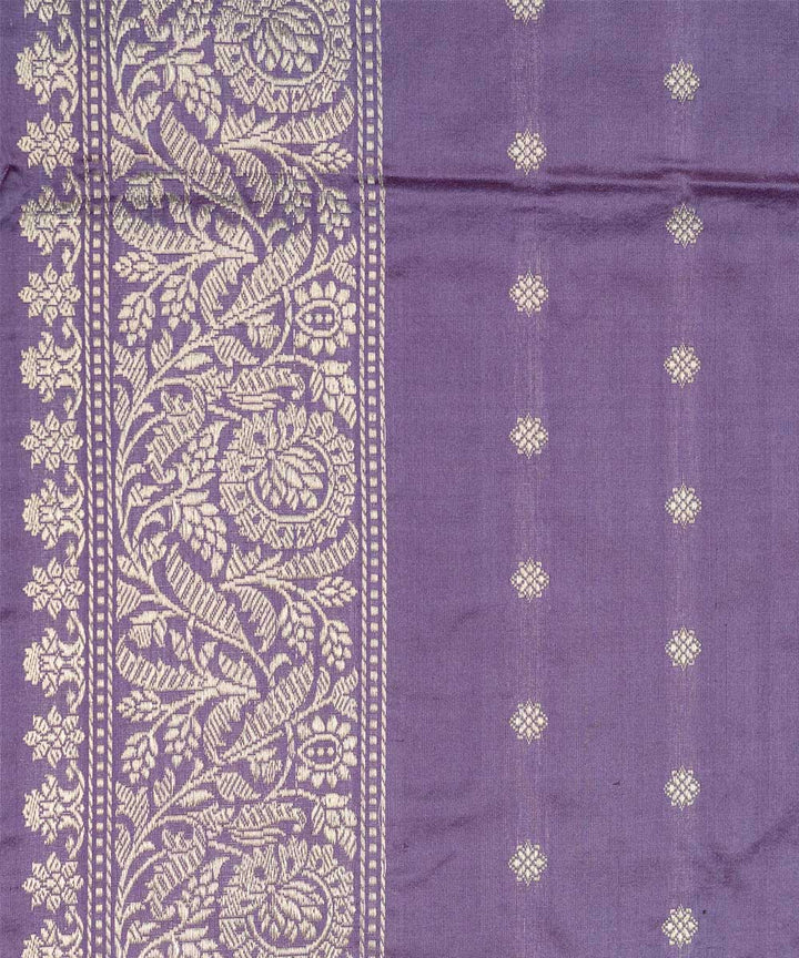 Lavender handwoven banarasi silk saree