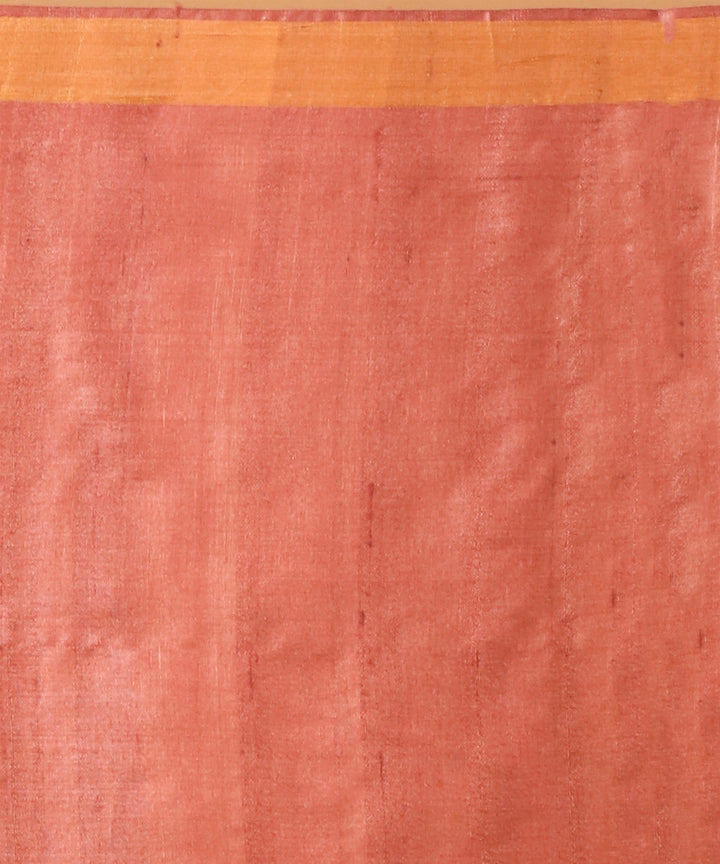 Rust chhattisgarh handloom tussar silk saree