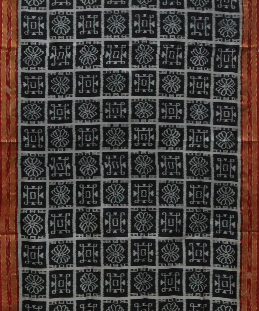 Black brown silk handwoven nabakothi khandua saree