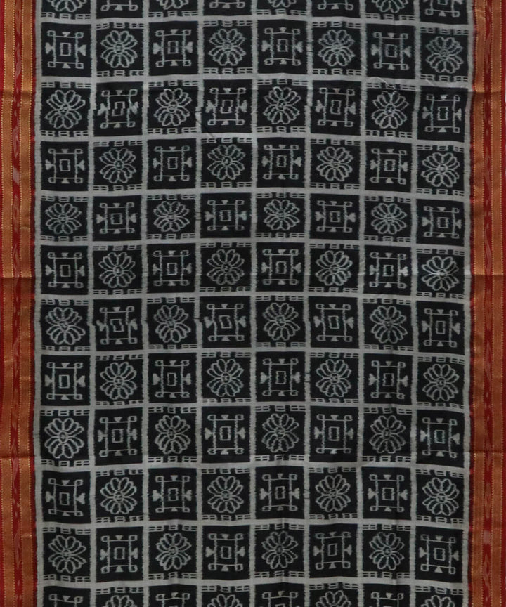 Black brown silk handwoven nabakothi khandua saree