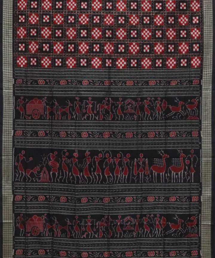 Black silk handwoven pasapalli sambalpuri saree