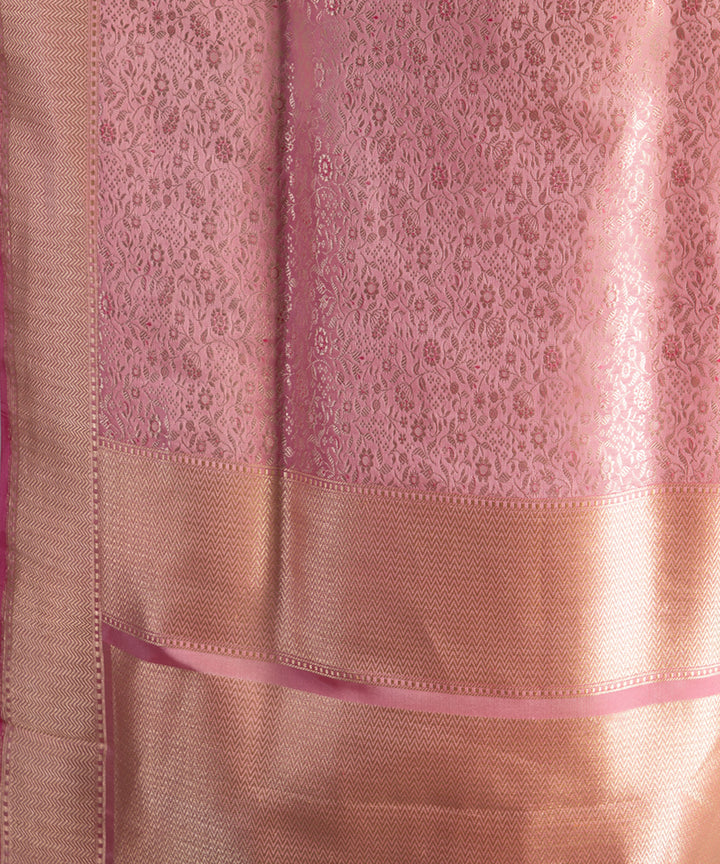 Light pink handwoven banarasi silk saree